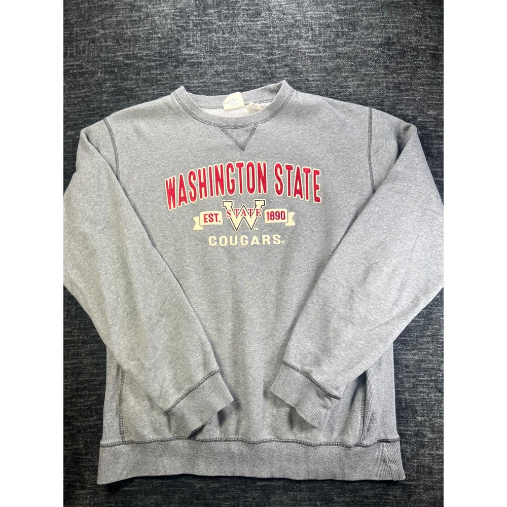 Blue 84 Washington State Sweatshirt Mens L Gray WSU Cougars Collegiate Graphic